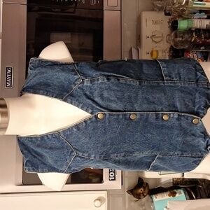 A  Xelement lined snap front sleeveless motorcycle dungaree vest S